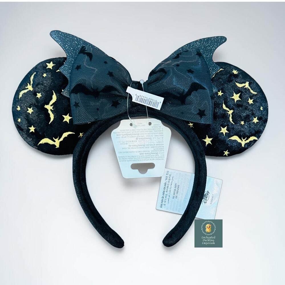 Disney Parks Halloween Bat Stars Minnie Mouse Ears Headband 2026 NWT